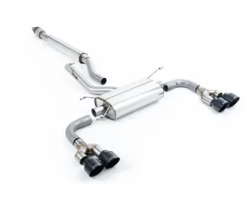 Milltek TRD Rear Diffuser Resonated Secondary Catback Quad Outlet System Ceramic Black Tips Toyota GR86 2.4L 2022-2026
