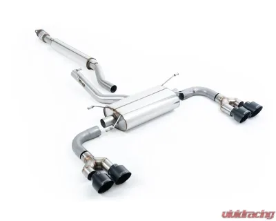 Milltek TRD Rear Diffuser Resonated Secondary Catback Quad Outlet System Ceramic Black Tips Toyota GR86 2.4L 2022-2026 - SSXTY162