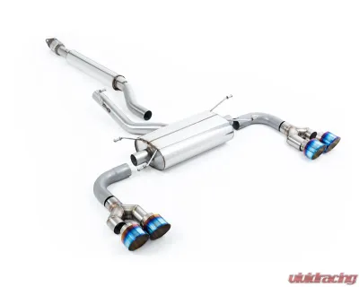 Milltek TRD Rear Diffuser Resonated Secondary Catback Quad Outlet System with Blue Titanium Tips for Toyota GR86 2.4L 2022-2026 - SSXTY165