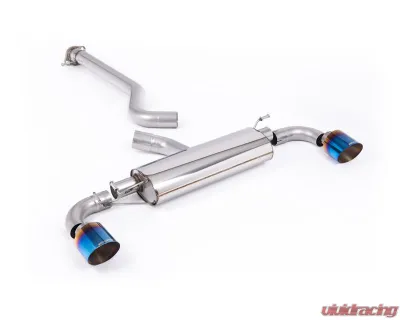 Milltek 3" | 76mm Non-Resonated Catback Exhaust System with GT-115 Burnt Blue Titanium Trims for 2024-2026 Toyota Yaris Gen 2 GR 1.6T OPF | GPF Models Only - SSXTY208