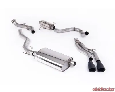 Milltek Resonated Catback Exhaust for 2024-2026 Toyota Tacoma 2.4L Turbo Hybrid, 5ft/6ft Bed, 2 x GT-100 Cerakote Black Tips - SSXTY214