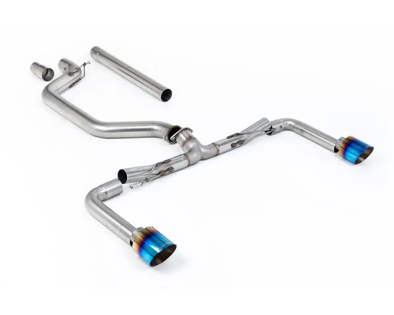 Milltek 80mm Race System Catback System with Burnt | Blue Titanium GT-115 Trims Volkswagen Golf Mk8 GTi 245ps | 265ps | 300ps 2020-2026 - SSXVW681