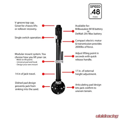 AGM Products Makita Battery Electric Jack - AGM-EJA-2010-K