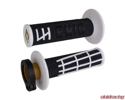ODI Black/White "EMIG" V2 Lock-On Grip - 206-1120