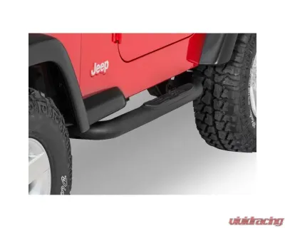 Quadratec QR3 Heavy Duty Side Steps Gloss Black Jeep Wrangler TJ | Wrangler YJ 1987-2006 - B083101A2A