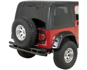Quadratec QR3 Dual-Tube Rear Bumper Gloss Black Jeep Wrangler 1987-2006