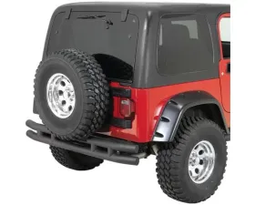 Quadratec QR3 Dual-Tube Rear Bumper Textured Black Jeep Wrangler 1987-2006