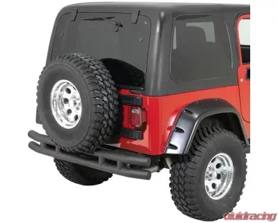 Quadratec QR3 Dual-Tube Rear Bumper Textured Black Jeep Wrangler 1987-2006 - D083320T
