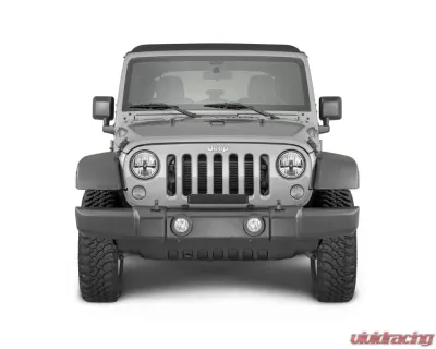Quadratec J3 17" LED Light Bar Cover Without Halo Cut Outs - DZ3500BLK16.5-1