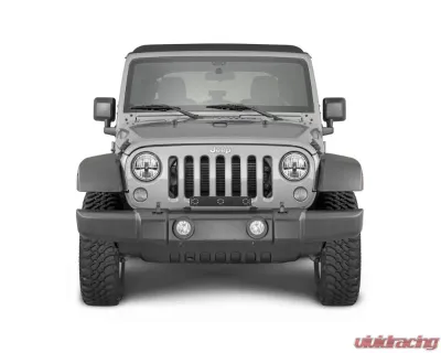 Quadratec J3 17" LED Light Bar Cover with Amber Halo Cut Outs - DZ3500BLK16.5-3