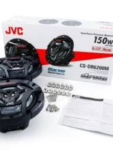JVC Water Resistant Woofers 6-1/2" 2-Way Coaxial Speakers (Black) w/ A2 Warranty                                     - CS-DR6200M - Image 4