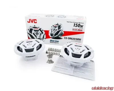 JVC Water Resistant Woofers 6-1/2" 2-Way Coaxial Speakers (White) w/ A2 Warranty - CS-DR6201MW
