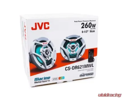 JVC 21-color LED Illumination 6.5inch 2-Way Coaxial Speakers (White) w/ A2 Warranty - CS-DR621MWL