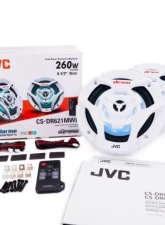 JVC 21-color LED Illumination 6.5inch 2-Way Coaxial Speakers (White) w/ A2 Warranty                                     - CS-DR621MWL - Image 8