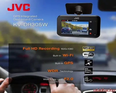 JVC Integrated GPS, Built-in Wi-Fi, Full HD recording Full-HD-Dashcam - KV-DR305W