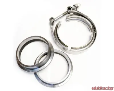 ATP Turbo 4" V-band Flange/clamp Set Flat Machined Stainless 4.62" OD Flanges / Grooved for 4" Tube - ATP-FLS-355