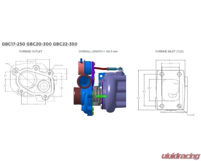 ATP Turbo Club Line GBC17-250 Garrett Full Turbo, 0.50 A/R O/V, T25 / 5-bolt, WG - GRT-TBO-P28