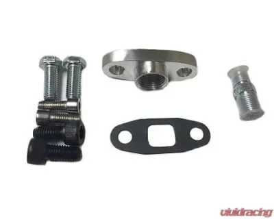 ATP Turbo -4AN Oil Feed & 1/2" NPT Drain Return Borg Warner Flange S400 SX SX-E S200 S300 S200-SXE - ATP-BWF-003
