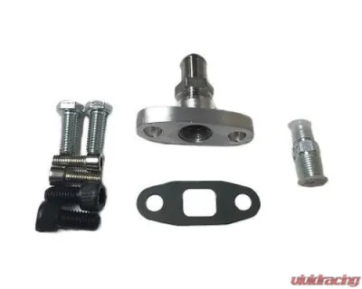 ATP Turbo -4AN Oil Feed & 5/8" Barbed Drain Return Borg Warner Flange S400 SX SX-E S200 S300 S200-SXE - ATP-BWF-001