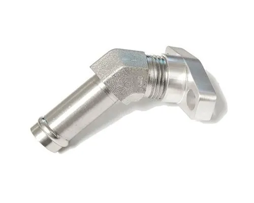 ATP Turbo Flange, Oil Drain / Return, GT/GTX, GT25 thru GTX35, Special Combo 45 degree tight elbow 5/8" barb - ATP-FTG-212