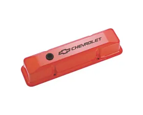 Pro Form Valve Covers Bowtie/Chevrolet Recessed Emblems Chevy Orange Finish Chevrolet Small Block 262-400 V8 Engines 1959-1986