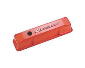 Pro Form Valve Covers Bowtie/Chevrolet Raised Emblems Chevy Orange Finish Chevrolet Small Block 262-400 V8 Engines 1959-1986