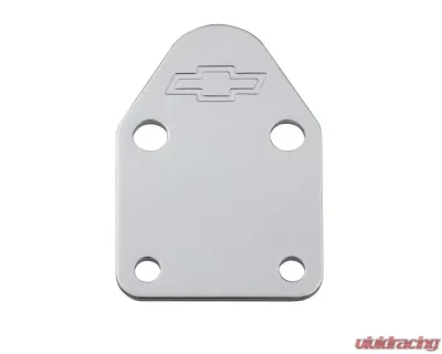 Pro Form Fuel Pump Block-Off Plate Stamped Chevrolet Bowtie Logo Chrome Finish Chevrolet Small Block 262-400 V8 Engines 1958-1991 - 141-210