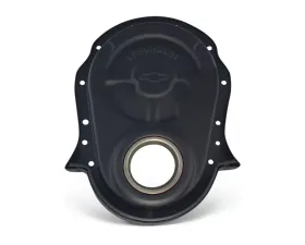 Pro Form Timing Chain Cover Bowtie/Chevrolet Embossed Emblem Design Black Crinkle Finish Chevrolet Big Block 396-454 V8 Engines 1965-1990