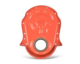 Pro Form Timing Chain Cover Bowtie/Chevrolet Embossed Emblem Design Chevy Orange Finish Chevrolet Big Block 396-454 V8 Engines 1965-1990