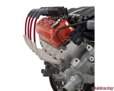 Pro Form Slant-Edge Valve Covers Raised Bowtie/Lettering Chevy Orange Finish GM LS Series V8 Engines - 141-261