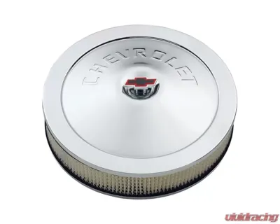 Pro Form Chevrolet Classic Style Air Cleaner w/ Center Nut Embossed Chevrolet Lettering Design Chrome Finish - 141-302