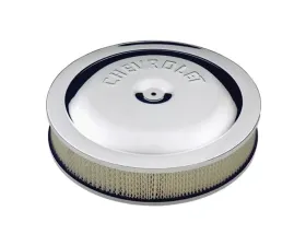 Pro Form Chevy High-Performance Air Cleaner w/out Center Nut Chevrolet Lettering Design Chrome Finish
