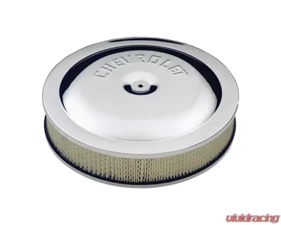 Pro Form Chevy High-Performance Air Cleaner w/out Center Nut Chevrolet Lettering Design Chrome Finish - 141-307