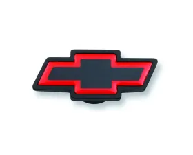 Pro Form Black Chevy Bowtie Air Cleaner Center Nut w/ Red Outline Black Crinkle Finish