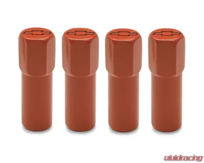 Pro Form Chevrolet Performance Hex Head Valve Cover Mini Nuts w/ Black Bowtie Logo Chevy Orange Finish - 141-601