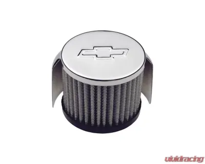 Pro Form Push-In Air Breather Cap w/ Filter & Hood Chevy Bowtie Emblem Chrome Finish - 141-621