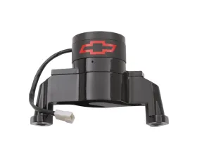 Pro Form Electric Water Pump Black Cap w/ Red Bowtie Emblem Black Finish Chevy Small Block Gen 1