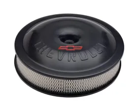 Pro Form Chevrolet Performance 14 inch Super-Light Racing Aircraft Aluminum Air Cleaner Kit w/ Bowtie & Chevrolet Logos Black