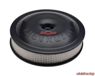 Pro Form Chevrolet Performance 14 inch Super-Light Racing Aircraft Aluminum Air Cleaner Kit w/ Bowtie & Chevrolet Logos Black - 141-692