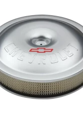 Pro Form Chevrolet Performance 14 inch Super-Light Racing Aircraft Aluminum Air Cleaner Kit w/ Bowtie & Chevrolet Logos Clear Coated                                     - 141-693 - Image 2