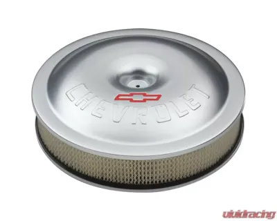 Pro Form Chevrolet Performance 14 inch Super-Light Racing Aircraft Aluminum Air Cleaner Kit w/ Bowtie & Chevrolet Logos Clear Coated - 141-693