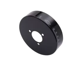 Pro Performance Harmonic Balancer Cover w/ Bowtie Emblem Black Anodized Finish for Chevy Small Block Using 6-3/4