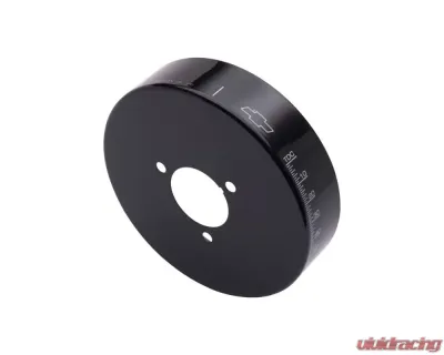 Pro Performance Harmonic Balancer Cover w/ Bowtie Emblem Black Anodized Finish for Chevy Small Block Using 8" Damper - 141-728