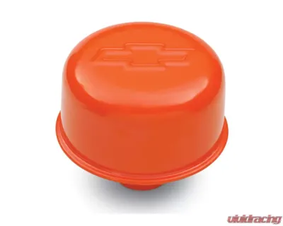 Pro Form Push-In Air Breather Cap w/ Embossed Bowtie Emblem Chevy Orange Finish - 141-786