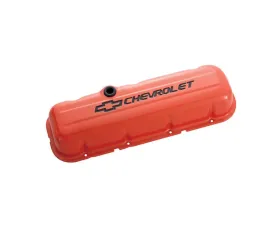 Pro Form Valve Cover Short Style w/ Recessed Emblems Chevy Orange Finish Chevy Big Block 396-454 V8 Engines 1965-1996