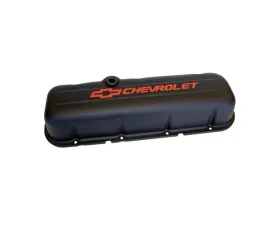 Pro Form Valve Cover Tall Style w/ Recessed Emblems Black Crinkle Finish Chevy Big Bloc 396-454 V8 Engines 1965-1996