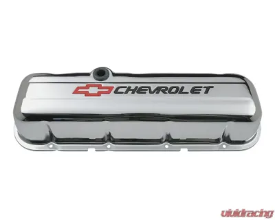 Pro Form Valve Cover Tall Style w/ Recessed Emblem Chrome Finish Chevy Big Block 396-454 V8 Engines 1965-1996 - 141-813
