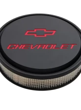 Pro Form 14 Inch Slant-Edge Air Cleaner w/ Recessed Red Chevrolet & Bowtie Emblems Black Crinkle Finish                                     - 141-834 - Image 3