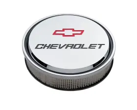 Pro Form 14 Inch Slant-Edge Air Cleaner w/ Recessed Red/Black Chevrolet & Bowtie Emblems Chrome Finish