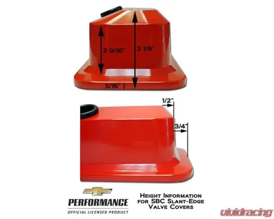 Pro Form Slant-Edge Valve Cover Tall Style w/ Recessed Chevrolet & Bowtie Emblem Black Crinkle Finish Chevy Small Block V8 Engines 1987-1995 - 141-845